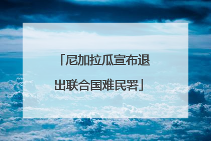 尼加拉瓜宣布退出联合国难民署