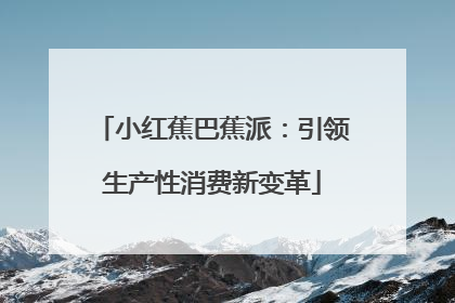 小红蕉巴蕉派：引领生产性消费新变革