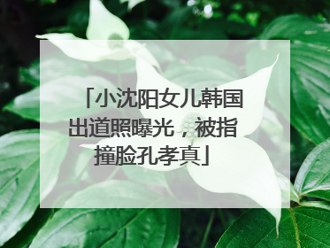 小沈阳女儿韩国出道照曝光，被指撞脸孔孝真