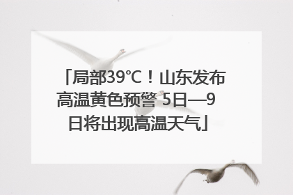 局部39℃！山东发布高温黄色预警 5日—9日将出现高温天气