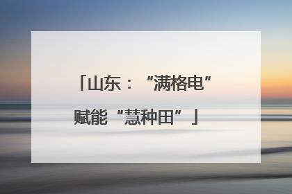 山东：“满格电”赋能“慧种田”