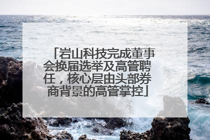 岩山科技完成董事会换届选举及高管聘任，核心层由头部券商背景的高管掌控