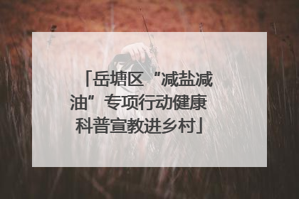 岳塘区“减盐减油”专项行动健康科普宣教进乡村