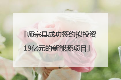 师宗县成功签约拟投资19亿元的新能源项目