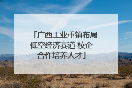 广西工业重镇布局低空经济赛道 校企合作培养人才