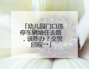 幼儿园门口违停车辆堵住去路，该咋办？交警回应→