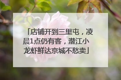 店铺开到三里屯，凌晨1点仍有客，潜江小龙虾鲜达京城不愁卖