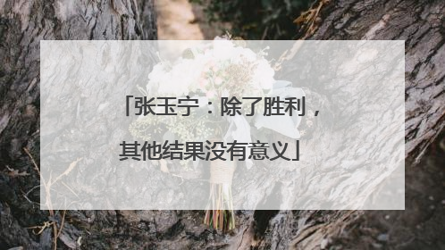 张玉宁：除了胜利，其他结果没有意义