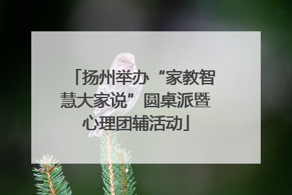 扬州举办“家教智慧大家说”圆桌派暨心理团辅活动