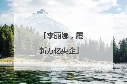 李丽娜，履新万亿央企