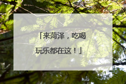 来菏泽，吃喝玩乐都在这！