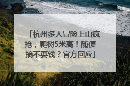 杭州多人冒险上山疯抢，爬树5米高！随便摘不要钱？官方回应
