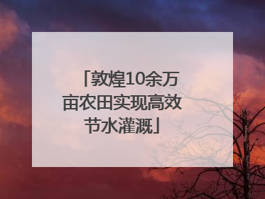 敦煌10余万亩农田实现高效节水灌溉