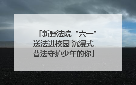 新野法院“六一”送法进校园 沉浸式普法守护少年的你
