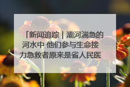 新闻追踪｜灞河湍急的河水中 他们参与生命接力急救者原来是省人民医院00后男护士