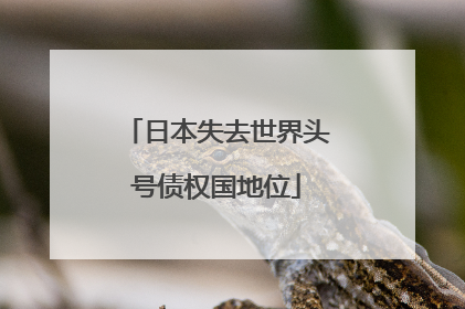 日本失去世界头号债权国地位