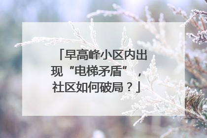 早高峰小区内出现“电梯矛盾”，社区如何破局？