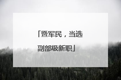 暨军民，当选副部级新职