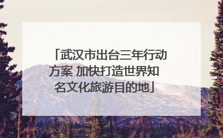 武汉市出台三年行动方案 加快打造世界知名文化旅游目的地