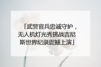 武警官兵忠诚守护，无人机灯光秀挑战吉尼斯世界纪录震撼上演