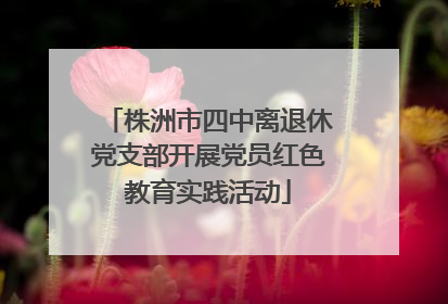株洲市四中离退休党支部开展党员红色教育实践活动