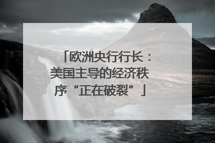 欧洲央行行长：美国主导的经济秩序“正在破裂”