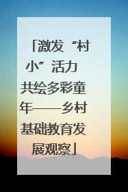 激发“村小”活力 共绘多彩童年——乡村基础教育发展观察