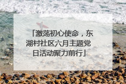 激荡初心使命，东湖村社区六月主题党日活动聚力前行