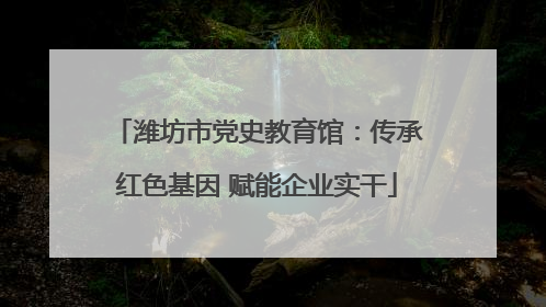 潍坊市党史教育馆：传承红色基因 赋能企业实干