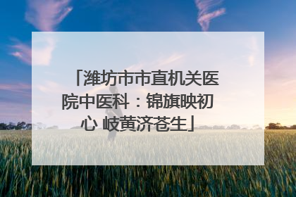 潍坊市市直机关医院中医科：锦旗映初心 岐黄济苍生