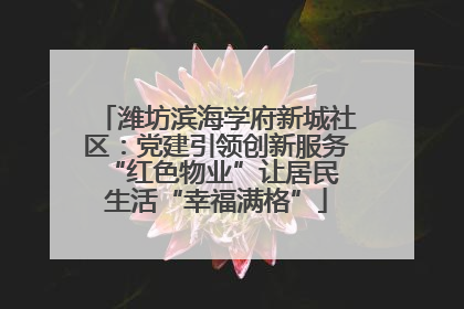 潍坊滨海学府新城社区：党建引领创新服务 “红色物业”让居民生活“幸福满格”