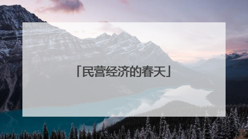 民营经济的春天