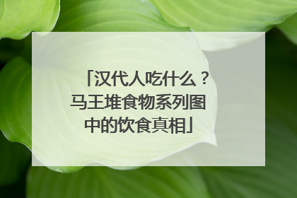 汉代人吃什么？马王堆食物系列图中的饮食真相