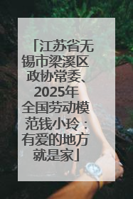 江苏省无锡市梁溪区政协常委、2025年全国劳动模范钱小玲：有爱的地方就是家