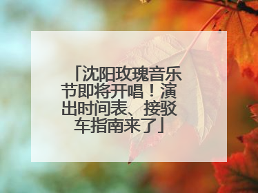 沈阳玫瑰音乐节即将开唱！演出时间表、接驳车指南来了