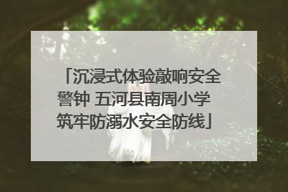 沉浸式体验敲响安全警钟 五河县南周小学筑牢防溺水安全防线