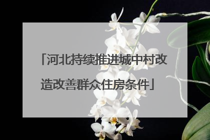 河北持续推进城中村改造改善群众住房条件