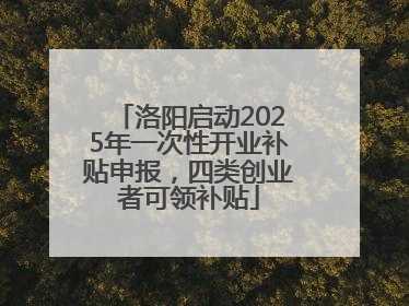 洛阳启动2025年一次性开业补贴申报，四类创业者可领补贴