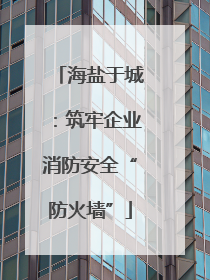 海盐于城：筑牢企业消防安全“防火墙”