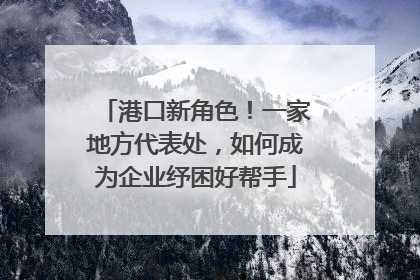 港口新角色！一家地方代表处，如何成为企业纾困好帮手