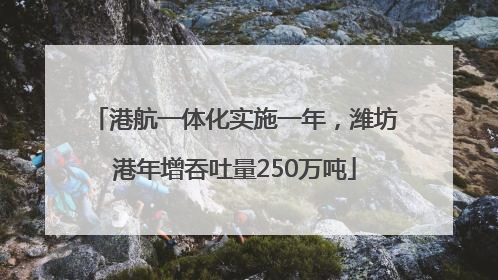 港航一体化实施一年，潍坊港年增吞吐量250万吨