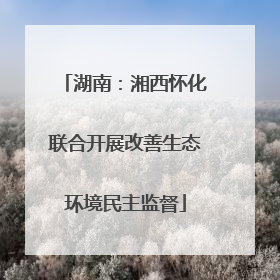 湖南：湘西怀化联合开展改善生态环境民主监督