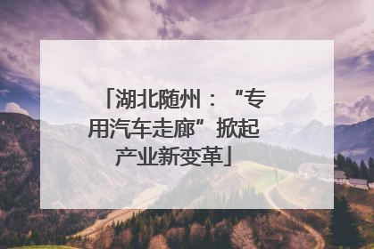 湖北随州：“专用汽车走廊”掀起产业新变革