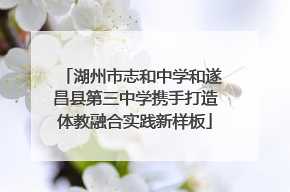 湖州市志和中学和遂昌县第三中学携手打造体教融合实践新样板