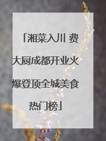 湘菜入川 费大厨成都开业火爆登顶全城美食热门榜