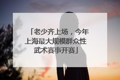 老少齐上场，今年上海最大规模群众性武术赛事开赛