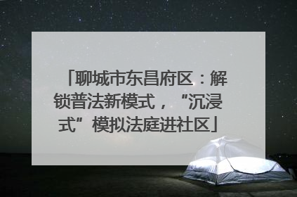 聊城市东昌府区：解锁普法新模式，“沉浸式”模拟法庭进社区