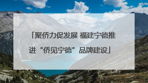 聚侨力促发展 福建宁德推进“侨见宁德”品牌建设