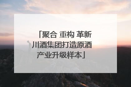 聚合 重构 革新 川酒集团打造原酒产业升级样本