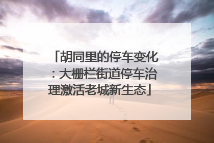胡同里的停车变化：大栅栏街道停车治理激活老城新生态